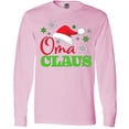thumbnail image 3 of Inktastic Oma Claus with Christmas Santa Hat and Snowflakes Long Sleeve T-Shirt, 3 of 5