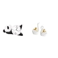 thumbnail image 1 of Reloj de pared y figura de cisne panda, conjunto moderno y adorable. Decoración moderna para el hogar, ideal para la sala de estar, estantería, entrad, 1 of 8