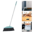 thumbnail image 2 of Escoba para interiores y exteriores Escoba resistente para limpieza de pisos con mango largo Escoba para barrer pisos Escoba para interiores de acero inoxidable con mango largo, 2 of 7