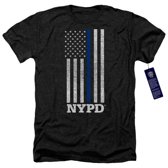 New York City - Thin Blue Line - Heather Short Sleeve Shirt - Medium