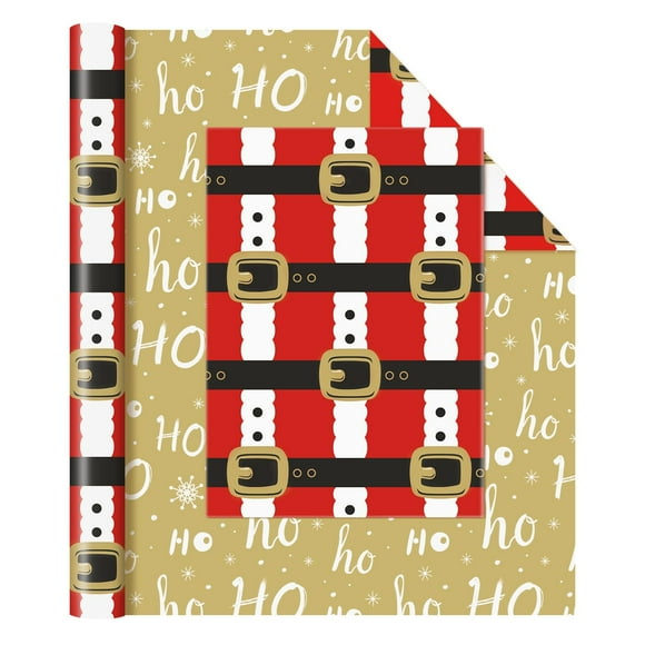 Rollo de papel de regalo navideño WERNNSAI, 43 x 10 m, reversible