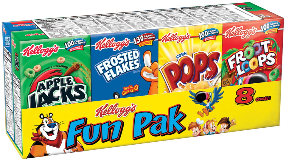 Kellogg's Breakfast Cereal Variety Fun Packs 8.56 oz - Walmart.com