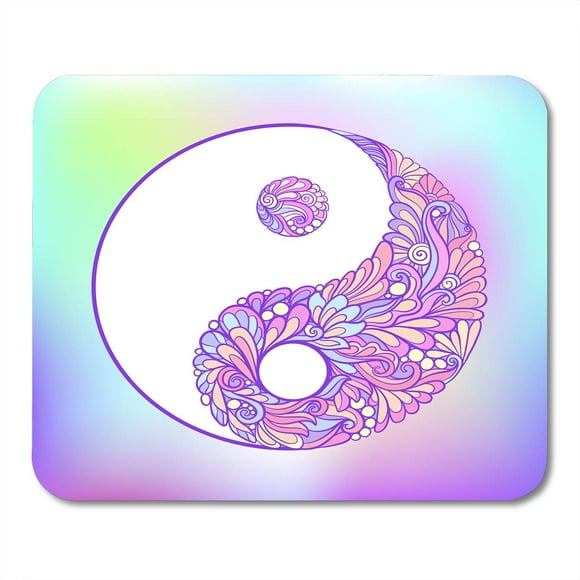 NUDECOR Abstract Symbol of Yin and Yang This Tattoo Badges Patch Stock Line Mandala Ying Mousepad Mouse Pad Mouse Mat 9x10 inch