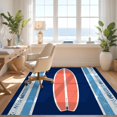 thumbnail image 3 of Design&I 5'x7' Ultra Soft Area Rug, Surfboard Vintage Longboard Wave Border Stripe Aesthetics Surf None Fluffy Washable Non Shedding for Bedroom Living Room Home Office, 3 of 7
