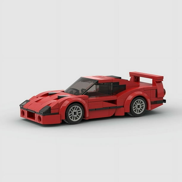 Compatible con Lego pequeñas partículas coche deportivo de carreras rojo juguetes para niños bloques de bricolaje tecnología rompecabezas