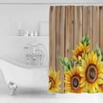 thumbnail image 4 of 60x72 Inch Shower Curtains for Bathroom Sunflower Fabric Bath Curtain Decor Brown Vintage Wooden Yellow Floral Botany Waterproof Restroom Curtains Shower Set Accessories with 12 Hooks 60 Inch, 4 of 6