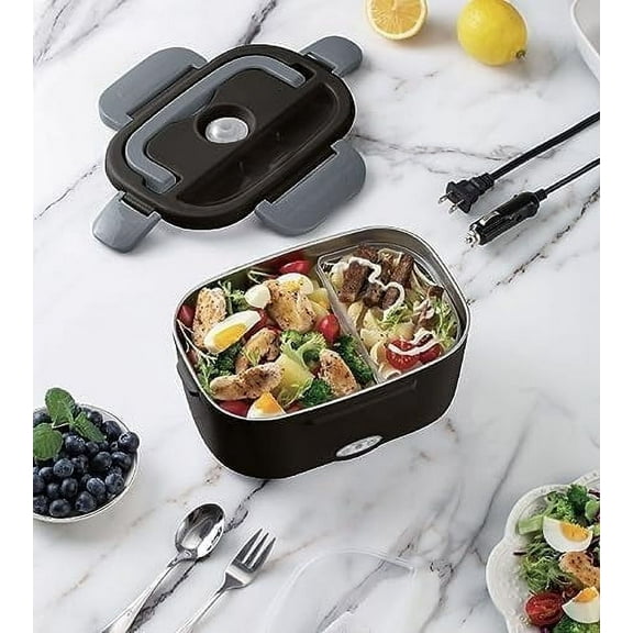 COOK WITH COLOR Portable Food Warmer Electric Lunch Box, 1.5L Capacity, Black