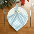 thumbnail image 3 of GZHJMY Set of 6 Retro Vintage Light Blue Checkered Gingham Plaid Tartan Geometric Check Cloth Napkins Washable Polyester Dinner Napkins 20"X20" for Dining Table Wedding Party Fall Holidays, 3 of 7