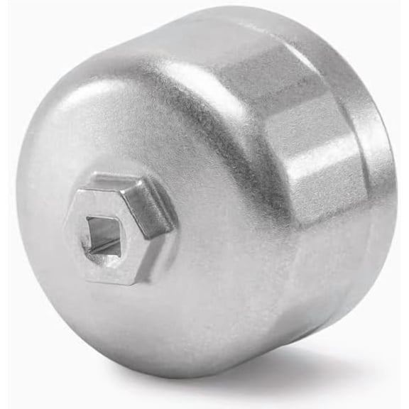 86.4mm 16Flutes Oil Filter Cap Wrench Removal Tool Socket for BMW Engines/for Volvo with 86mm Filter Housing Caps, Silver Heavy-Duty Aluminum