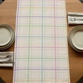 thumbnail image 5 of Table Runners 70 Inches Long Dress Scarves, Colorful Geometric Plaid Farmhouse Coffee/Dining/Kitchen Table Decor, Holiday Table Runner, Simple Vintage Grid Beige 13x70 Inch, 5 of 9