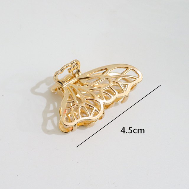 Pinzas de pelo de metal grandes, pasador de pelo grueso de señora mariposa, pinzas de abrazadera de mandíbula de pelo huecas antideslizantes-5 piezas