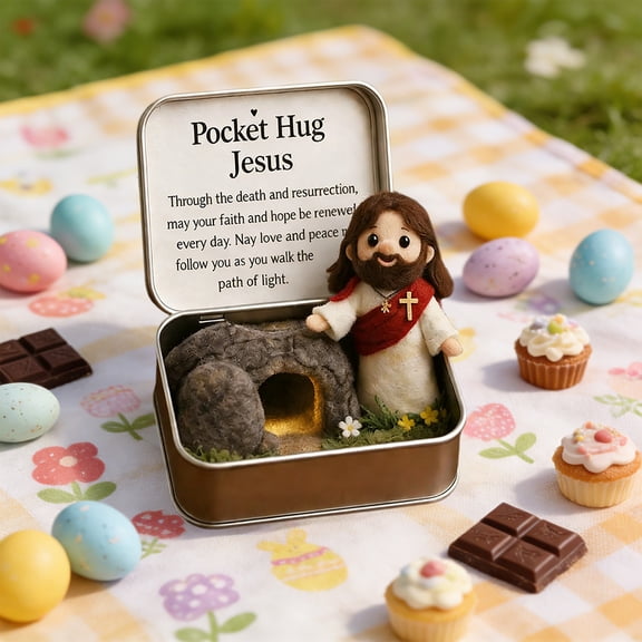 Easter Pocket Hug Box - Small Gift Box for Candy, Notes, and Easter Party Favor, Decorative Container