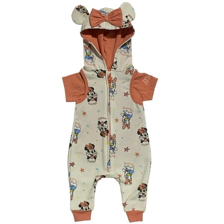 

Disney Baby Girls Minnie Mouse and Daisy Hooded Coverall Set Sizes 0-24M
