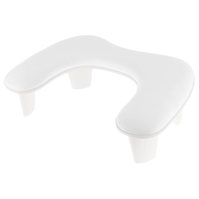 Reposa brazos único para técnicos de uñas en forma de U con soportes desmontables y almohadilla antideslizante color blanco