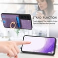 thumbnail image 5 of Allytech for Samsung Galaxy S23 2 in 1 Detachable Wallet Case, Retro PU Leather Ring Kickstand Card Slots Case for Women Men, Strong Magnetic Shockproof Anti-Scratch Slim Case - Purple, 5 of 11