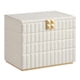 thumbnail image 1 of Caja Joyero Apilable con Espejo, Organizador Joyero 4 Capas, 17 x 28 x 20.5 cm, Efecto Flotante, Blanco Nube, 1 of 7