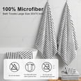 thumbnail image 3 of Jessy Home 4 Pack Black White Bicolor bar Stripe Large Bath Towels Set Oversized Bath Sheet Soft Towel Set, 3 of 8