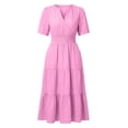 thumbnail image 3 of Beach Dresses for Womens 2026 Summer Fashion Oversize Casual Dress Gradual Sleeveless Neck V-Neck Long Dress, 3 of 6