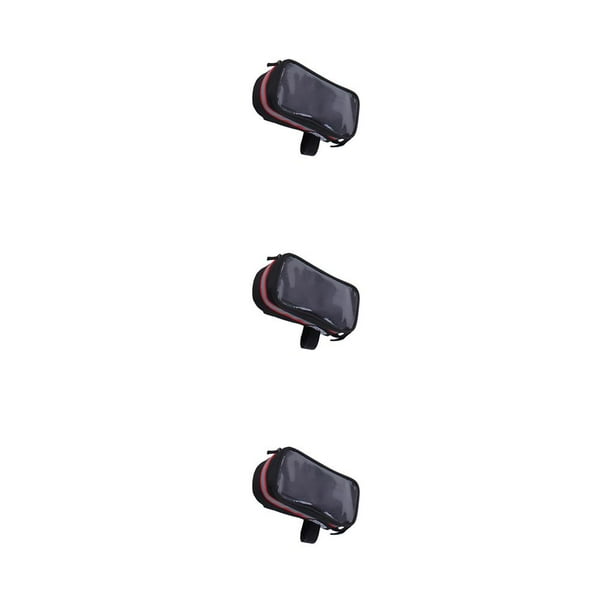 Naiovety Bolsa de tubo para bicicleta DUUTI, soporte impermeable para teléfono móvil, bolsa reflectante para pantalla táctil, Rojo S 3piezas