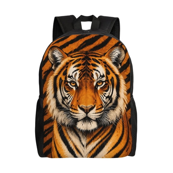 Wildlife Tiger Backpack Full Front Print Travel Laptop Bag for Men and Women
