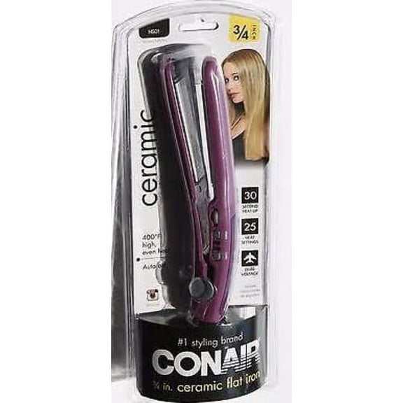 Conair 3/4" Inch Ceramic Flat Iron, Purple