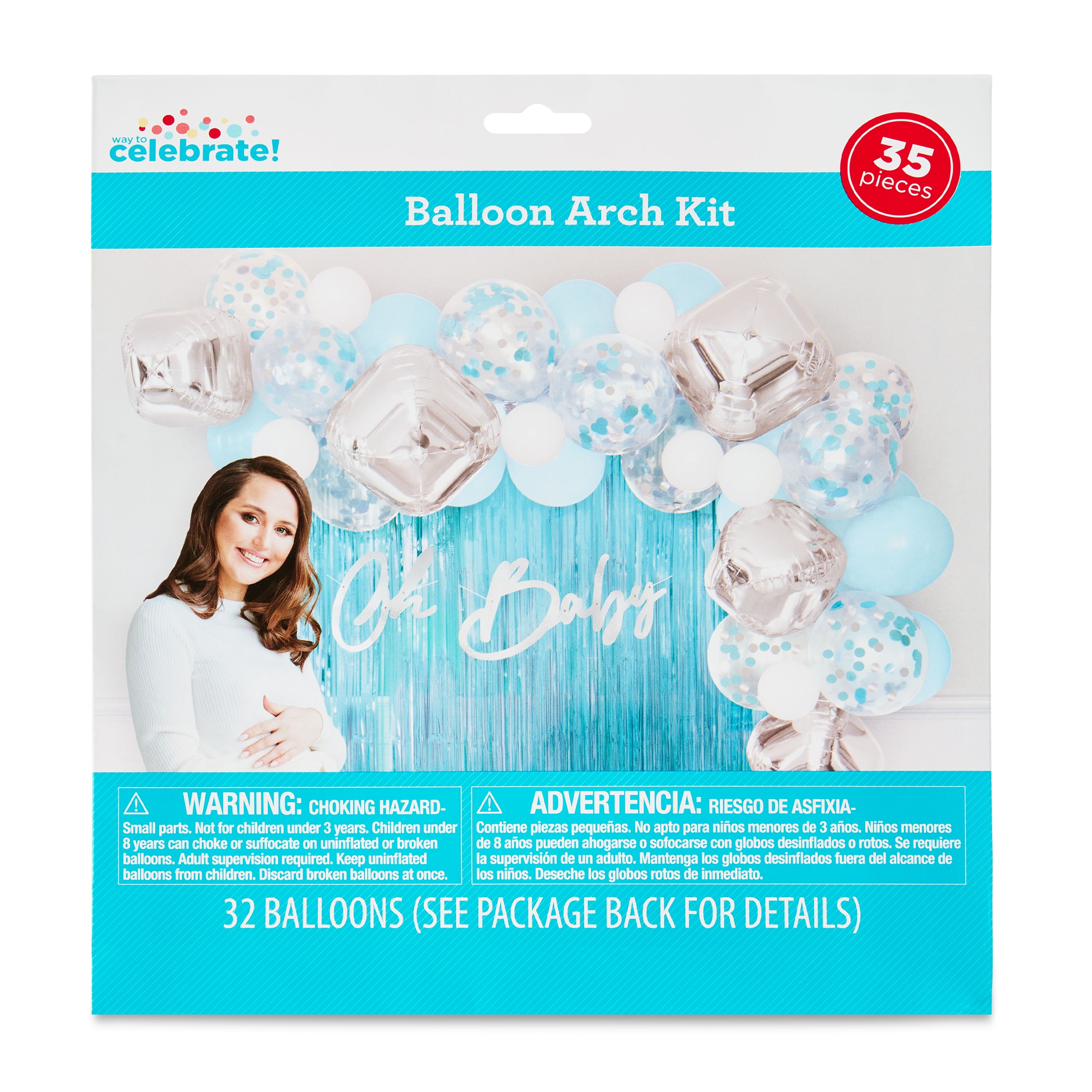 Blue Oh Baby Balloon Arch Kit, 35 Pieces, by Way To Celebrate
