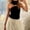 Black, variant on Summer Tanks for Women 2026 Fashion Solid Color Sleeveless Tee Shirts Casual Slim Fit Standard Straps Blouses