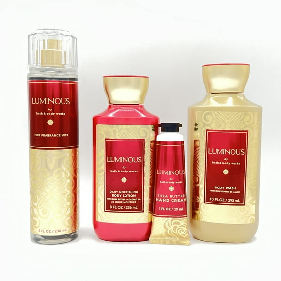 Bath & Body Works Luminous Fine Fragrance Mist, Body Lotion, Hand Cream and Shower Gel 4-Piece Bundle