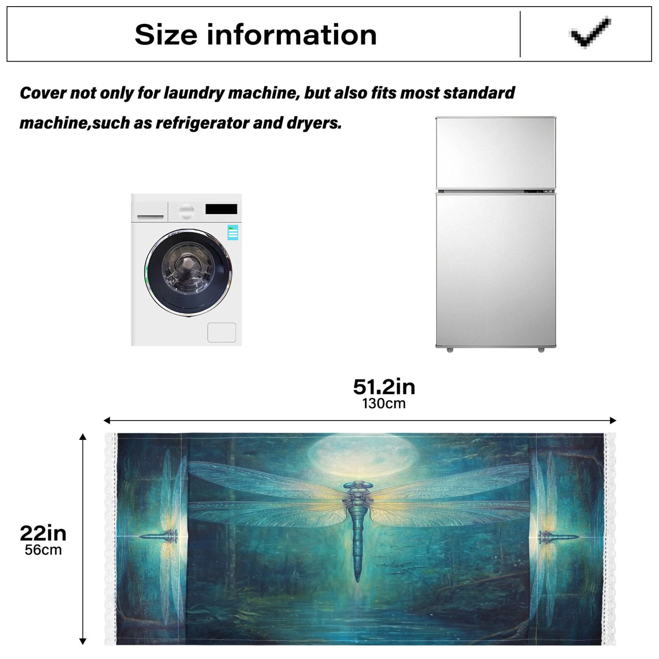 WOBOGO Tranquility Dragonfly Washing Machine Cloth Dryer Refrigerator Top Cover Protective Non-Slip Mat For Kitchen Laundry