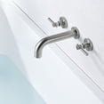 thumbnail image 3 of SUMERAIN Wall Mount Tub Faucet 3 Hole,High Flow Bathtub Filler Faucet, Brushed Nickel, 3 of 7