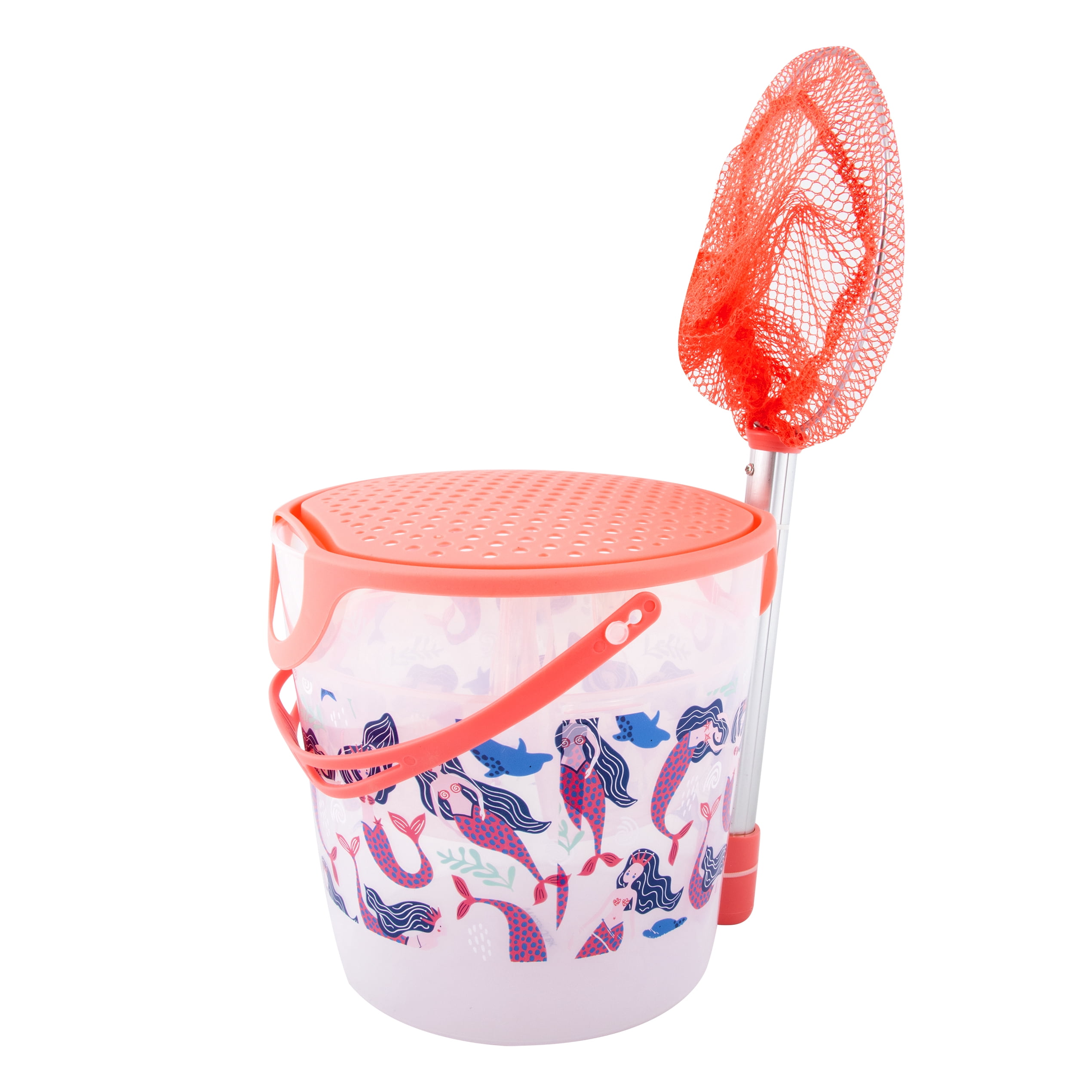 (2 pack) Ozark Trail Kids 3.5 Quart Net and Bucket Kit, Pink, Bait Storage for Freshwater Exploration