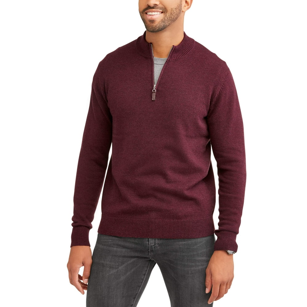 GEORGE - George Men's and Big Men's Quarter Zip Sweater, up to Size 5XL ...