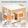 thumbnail image 3 of Kids House Mesa Montessori Nest, Set Infantil de en Madera de Abedul y MDF con 2 Sillas, Ideal para Niños Pequeños, Juego, Aprendizaje, Lectura, Diseño Compacto y Seguro 62x62 cm, 3 of 9