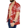 thumbnail image 2 of HAPPY BAY Men's Hawaiian Shirts Short Sleeve Button Down Shirt Mens Hawaii Shirts Boho Vacation Casual Summer Beach Shirts for Men Funny 4XL Island View, Red, 2 of 6