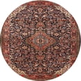 thumbnail image 1 of Ahgly Company Indoor Round Traditional Orange Salmon Pink Medallion Area Rugs, 3' Round, 1 of 6