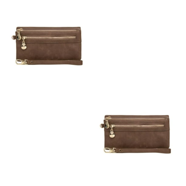 Minnieouse Cartera de cuero PU para mujer, cartera portátil Vintage con cremallera para fotos, tarjetero, monedero para niñas, regalo de Type1 NO1