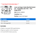 thumbnail image 2 of Lower and Upper Intake Manifold Gasket Set - Compatible with 1992 - 1993 Dodge W250, 2 of 2