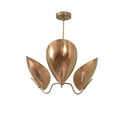 thumbnail image 5 of 3 Light Curved Shades Pendant Mid Century Modern Raw Brass Sputnik chandelier light Fixture, 5 of 7