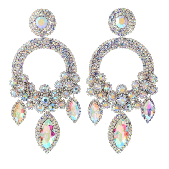 Large Rhinestone Chandelier Earrings