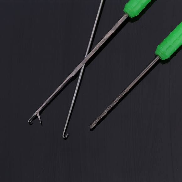 Peahefy Bait Drilling Needle,High Carbon Steel 3 in 1 Fishing Bait Needle Tool Set Drilling Hook Needle For Making Rigs, Bait Drill