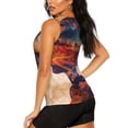 thumbnail image 3 of Balery Cultural Silhouette Journey Camiseta sin mangas estampada ligera para mujer, tops de entrenamiento sin mangas, camisetas de yoga transpirables de secado rápido.-Medium, 3 of 7