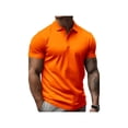 thumbnail image 3 of Mens Knit Polo Shirts Casual Short Sleeve Button Down Polo Shirt Performance Golf Polo Shirt Moisture Wicking Quick Dry Short For Men Casual Activewear Orange 3XL, 3 of 6