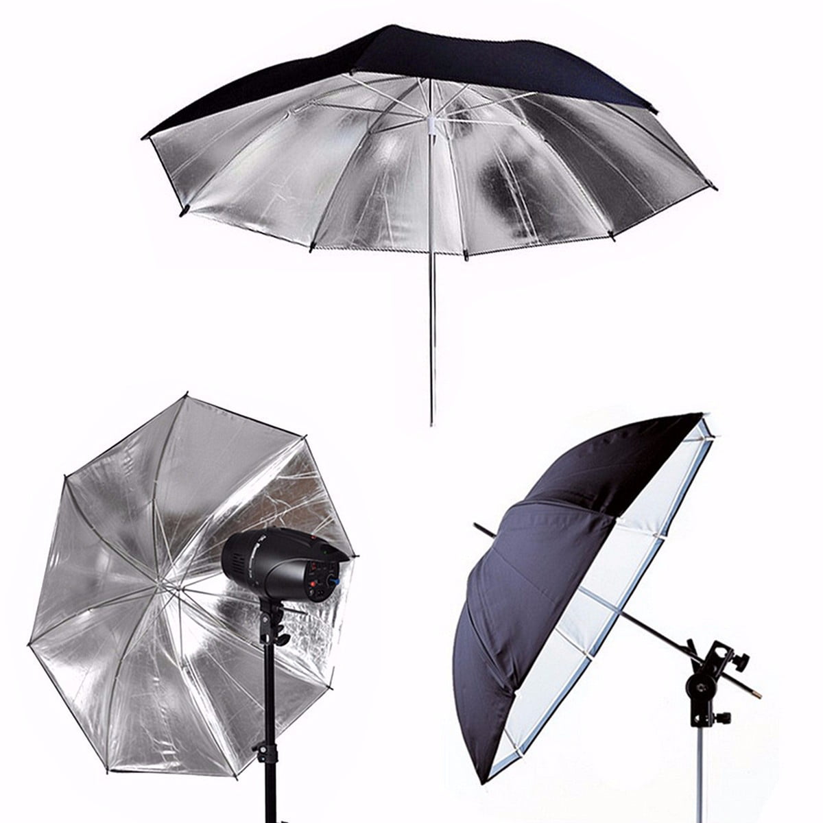 43'' 110CM Black Silver Reflective Umbrella For Photography Light