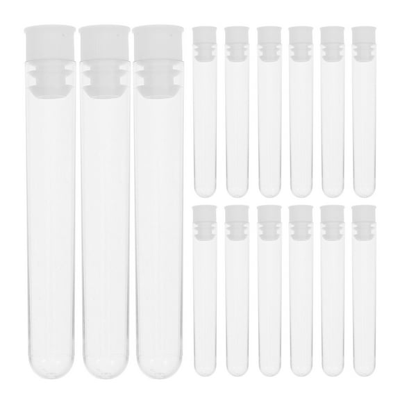 OUNONA 50 Pcs Transparent Clear Small Test Tubes for Laboratory, Travel, Science Experiments, Kids Educational Use