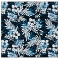 thumbnail image 2 of SAFAVIEH Malibu Keiran Leaves Polyester Machine Washable Area Rug, Black/Blue, 6' x 6' Square, 2 of 12