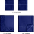thumbnail image 3 of czcpp-Queen Sheet Set - Cotton Rich Bedding Sets Queen, 4 Piece Deep Pocket Queen Sheet - Ultra Soft, Wrinkle Resistant, Quick Dry, Easy Care Queen Sheets - Navy Blue, 3 of 4