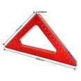 thumbnail image 1 of Regla de ángulo de aleación de aluminio de 45 grados, regla triangular métrica de pulgadas, herramientas de medición cuadradas de carpintería de taller de carpintero Fivean unisex, 1 of 2