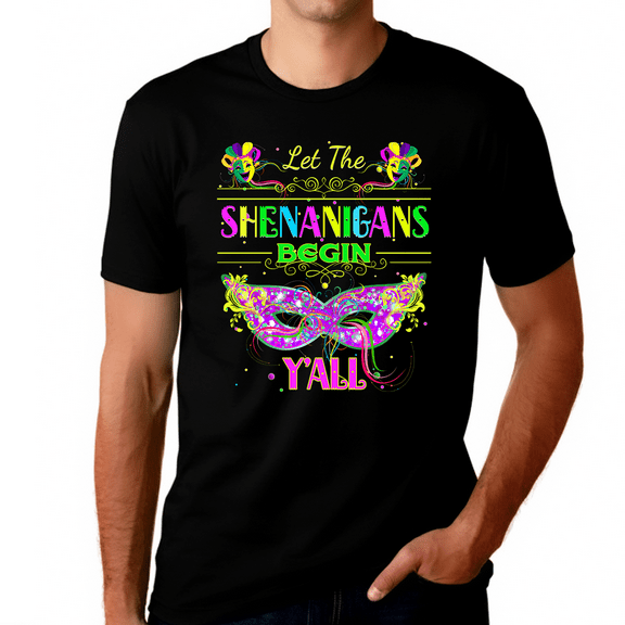 Mardi Gras Shirts for Men Mardi Gras Let The Shenanigans Begin Yall Mardi Gras Shirt Mardi Gras Clothes