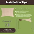 thumbnail image 5 of Pure Garden 10x13ft Sun Shade Sail – UV-Blocking Outdoor Canopy with D-Rings & Ropes, Beige, 5 of 8