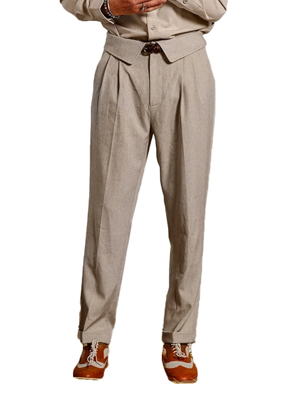 Men's Fashion High Waist Pants Solid 